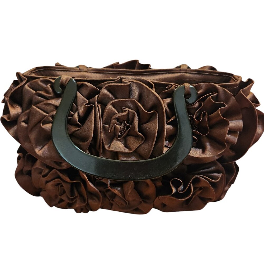 MOD by Design Beautiful Satin Brown Rose Purse